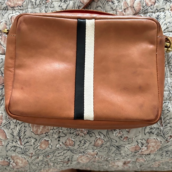 Clare V Midi Sac Natural with Stripes Leather Crossbody Bag - Picture 12 of 15